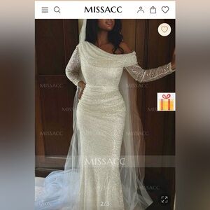 Sparkling Off-Shoulder Gown size 8 NWT